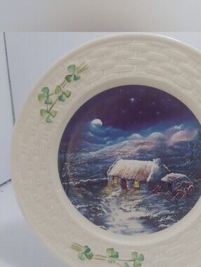 Belleek 8.75" Plate 1st Edition "Coming Home For Christmas" Philip Gray VTG 1999